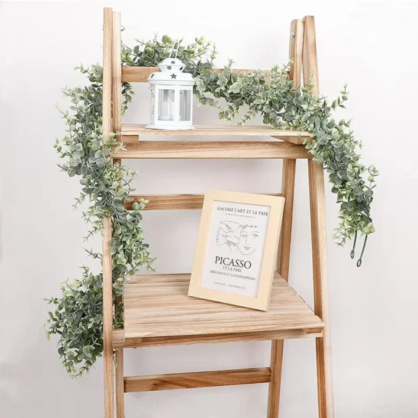3Pcs 6ft Artificial Eucalyptus Garland Wall Hanging Fake Plant Vines for Wedding Home Room Garden Decoration Plastic Rattan