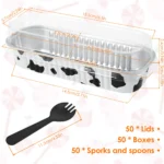 50pcs cake Box Foil Loaf Pan Homemade Cake Bake Mold of Home Shop Baking Wedding Party Cheesy Cheese Bread Container Dessert Box