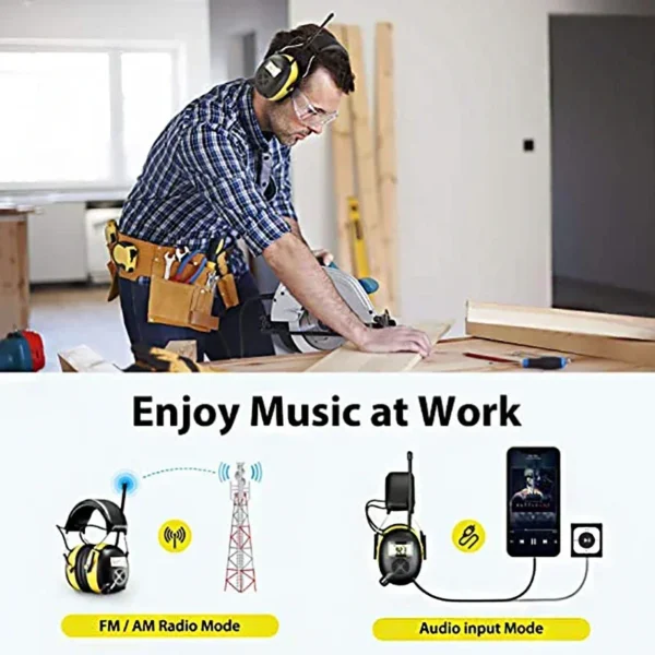 ARM NEXT Electronic Noise Reduction Earmuff Hearing Protector Headphone Digital AM/FM Radio Stereo Hearing Protection Ear Muffs