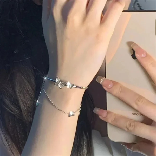 Korean Exquisite Butterfly Chain Bracelet Shiny Zirconia Flower Star Moon Pendant Adjustable Bracelets Women Elegant Jewelry