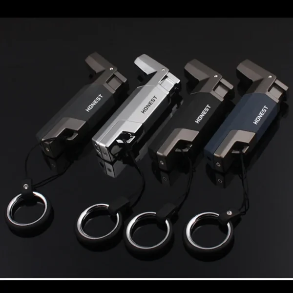 Windproof Portable Turbine Spray Gun Butane Lighter , Key Ring, Cigar Cigarette Accessories, Outdoor Gadgets, Men's Gift
